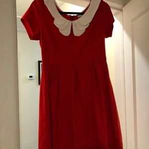 Red Peter Pan collar dress